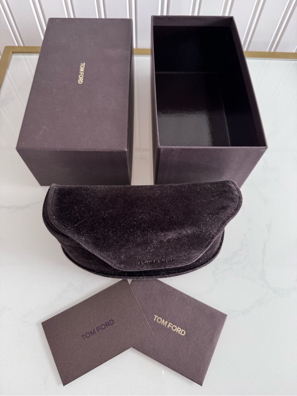 Tom Ford Velvet Sunglasses Pouch in Dark Brown